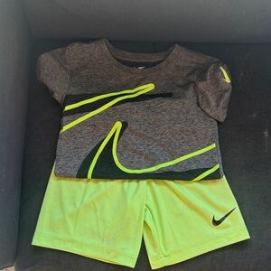Nike Kids Charcoal and Neon Yellow Set